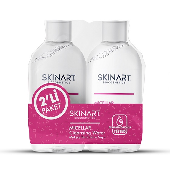 SkinArt Makyaj Temizleme Suyu Micellar Cleansing Water H2O 500 Ml 2'Lİ